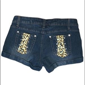 VIP Leopard Bedazzled Mini Shorts